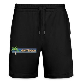 Gift for Guatemala - Stanley/Stella Trainer Unisex Organic Jogging Shorts - black - Front - Nik (191cm) & Marisol (170cm)