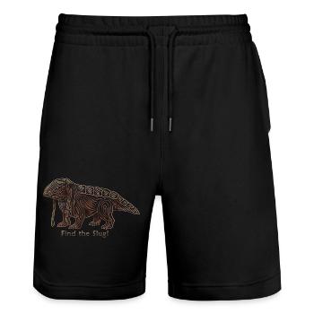 Satisfactory - "Find the Slug!" - Stanley/Stella Trainer Unisex Organic Jogging Shorts - black - Front - Nik (191cm) & Marisol (170cm)