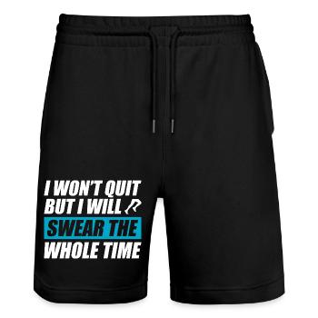 I won't quit funny running jogging runner - Stanley/Stella Trainer Unisex Organic Jogging Shorts - black - Front - Nik (191cm) & Marisol (170cm)