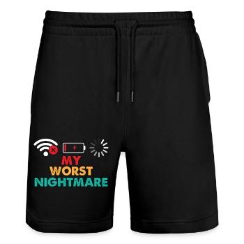 My Worst Nightmare Gaming Lover Gamer Video Games - Stanley/Stella Trainer Unisex Organic Jogging Shorts - black - Front - Nik (191cm) & Marisol (170cm)