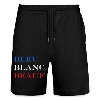 Rindfleisch - Stanley/Stella Unisex Bio Joggingshorts Trainer  - Schwarz - Vorne - Nik (191cm) & Marisol (170cm)