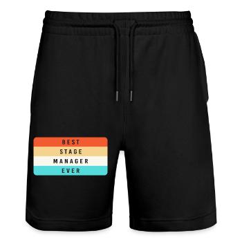 Théâtre - Short de jogging bio TRAINER Stanley/Stella unisexe - noir - Devant - Nik (191cm) & Marisol (170cm)