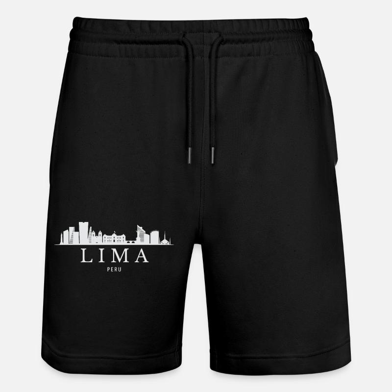 Lima Skyline, Lima Peru - Stanley/Stella Unisex Bio Joggingshorts Trainer - Schwarz