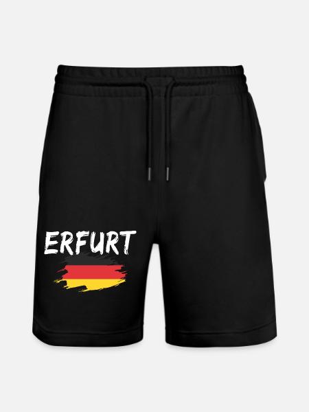 Erfurt Germany Flag - Stanley/Stella Trainer Unisex Organic Jogging Shorts - black