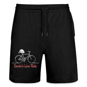 Santa's Line Ride - Stanley/Stella Trainer Unisex Organic Jogging Shorts - black - Front - Nik (191cm) & Marisol (170cm)
