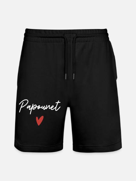 Daddy Heart Gift Idea - Stanley/Stella Trainer Unisex Organic Jogging Shorts - black