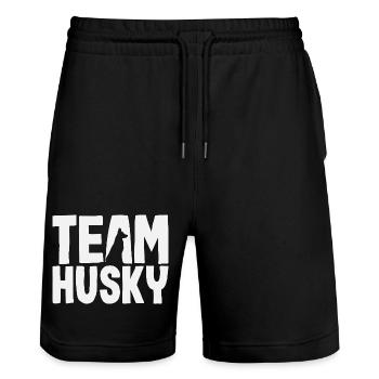 Drôle Husky Husky Propriétaire Husky Propriétaire Cadeau - Short de jogging bio TRAINER Stanley/Stella unisexe - noir - Devant - Nik (191cm) & Marisol (170cm)