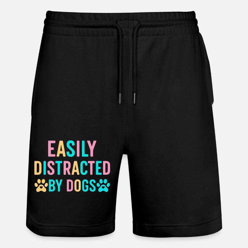 Leicht ablenkbar durch Hunde - Stanley/Stella Unisex Bio Joggingshorts Trainer  - Schwarz