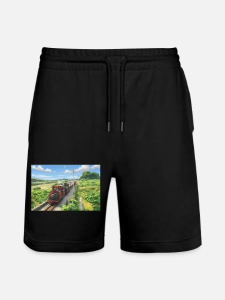 Dduallt Double Header - Stanley/Stella Trainer Unisex Organic Jogging Shorts - black