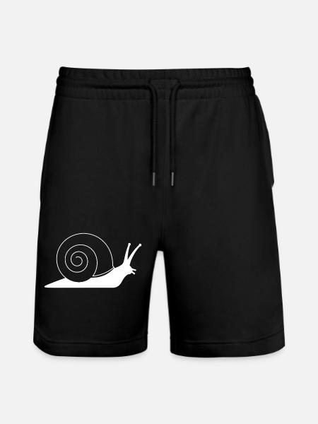 Schnecke mit Spirale Silhouette Minimalismus - Stanley/Stella Unisex Bio Joggingshorts Trainer  - Schwarz