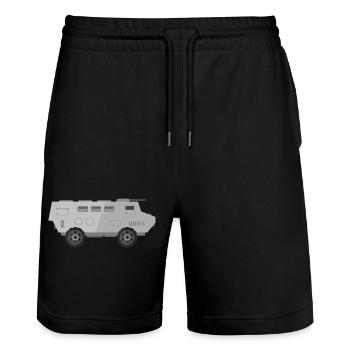 Char militaire - Short de jogging bio TRAINER Stanley/Stella unisexe - noir - Devant - Nik (191cm) & Marisol (170cm)