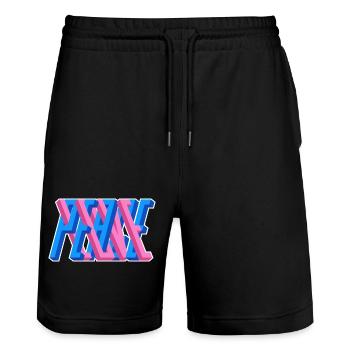 Love & Peace – Graffiti Style Love & Freedom - Stanley/Stella Trainer Unisex Organic Jogging Shorts - black - Front - Nik (191cm) & Marisol (170cm)