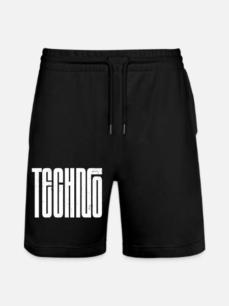 Typographie rétro techno audacieuse - Short de jogging bio TRAINER Stanley/Stella unisexe - noir