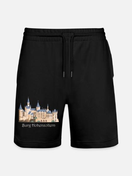 Hohenzollern Castle illustration, hand drawing - Stanley/Stella Trainer Unisex Organic Jogging Shorts - black