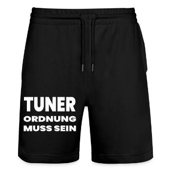 Tuner - Stanley/Stella Unisex Bio Joggingshorts Trainer  - Schwarz - Vorne - Nik (191cm) & Marisol (170cm)
