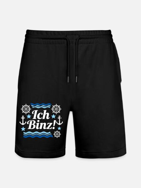Ich Binz Rügen Urlaub Ostsee  - Stanley/Stella Unisex Bio Joggingshorts Trainer  - Schwarz