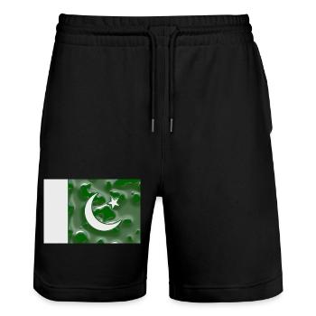 Pakistan Pakistan - Short de jogging bio TRAINER Stanley/Stella unisexe - noir - Devant - Nik (191cm) & Marisol (170cm)