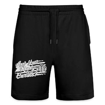 Casino Gambler Are You Ready To Gambling - Stanley/Stella Unisex Bio Joggingshorts Trainer  - Schwarz - Vorne - Nik (191cm) & Marisol (170cm)