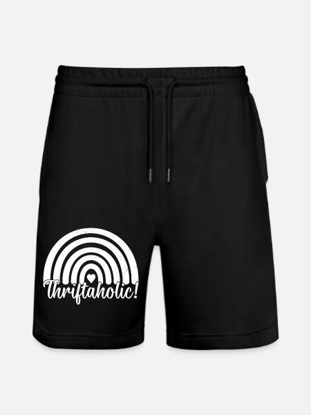 Thrift Shop Thriftaholic Love Thrifting - Stanley/Stella Trainer Unisex Organic Jogging Shorts - black