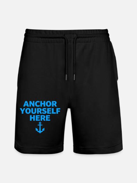 Ancrez-vous ici Déclaration d’ancrage Pleine conscience - Short de jogging bio TRAINER Stanley/Stella unisexe - noir