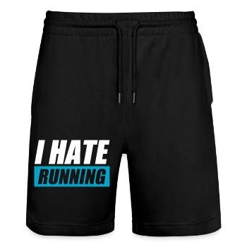 I hate running funny running jogging runner - Stanley/Stella Trainer Unisex Organic Jogging Shorts - black - Front - Nik (191cm) & Marisol (170cm)