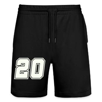 20 Zahl - Stanley/Stella Unisex Bio Joggingshorts Trainer  - Schwarz - Vorne - Nik (191cm) & Marisol (170cm)