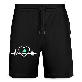 Cœur Voile – Passion Bateau - Short de jogging bio TRAINER Stanley/Stella unisexe - noir - Devant - Nik (191cm) & Marisol (170cm)