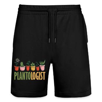 Cadeaux pour les jardins et les amoureux des plantes - Short de jogging bio TRAINER Stanley/Stella unisexe - noir - Devant - Nik (191cm) & Marisol (170cm)