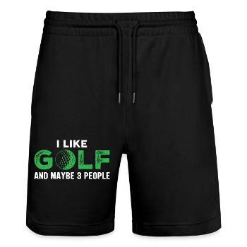 golfe - Short de jogging bio TRAINER Stanley/Stella unisexe - noir - Devant - Nik (191cm) & Marisol (170cm)