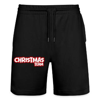 Christmas Team Weihnachten - Stanley/Stella Trainer Unisex Organic Jogging Shorts - black - Front - Nik (191cm) & Marisol (170cm)