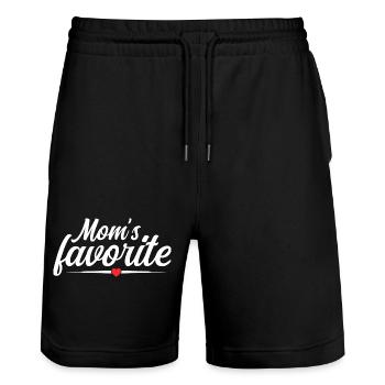 Fils préféré du cœur - La fierté de maman - Short de jogging bio TRAINER Stanley/Stella unisexe - noir - Devant - Nik (191cm) & Marisol (170cm)
