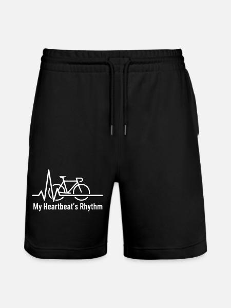 My Heartbeat's Rhythm Cycling - Stanley/Stella Trainer Unisex Organic Jogging Shorts - black