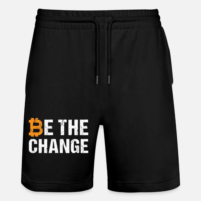 Bitcoin Be The Change - Stanley/Stella Unisex Bio Joggingshorts Trainer  - Schwarz