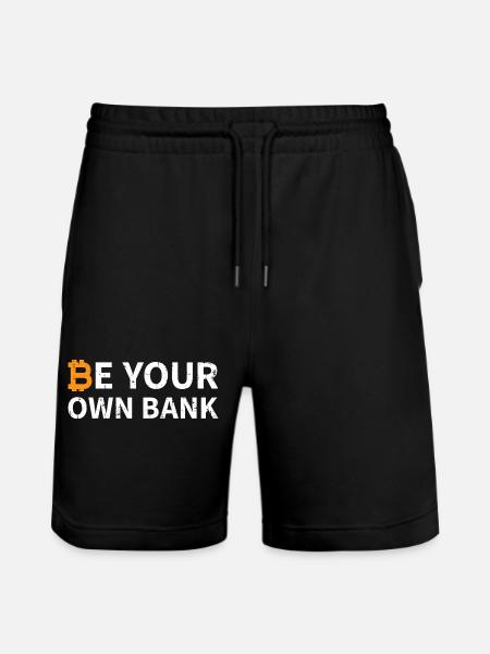 Be Your Own Bank Bitcoin - Stanley/Stella Trainer Unisex Organic Jogging Shorts - black