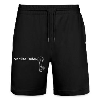 Keine Fahrradgeschenk-Geschenkidee - Stanley/Stella Unisex Bio Joggingshorts Trainer  - Schwarz - Vorne - Nik (191cm) & Marisol (170cm)