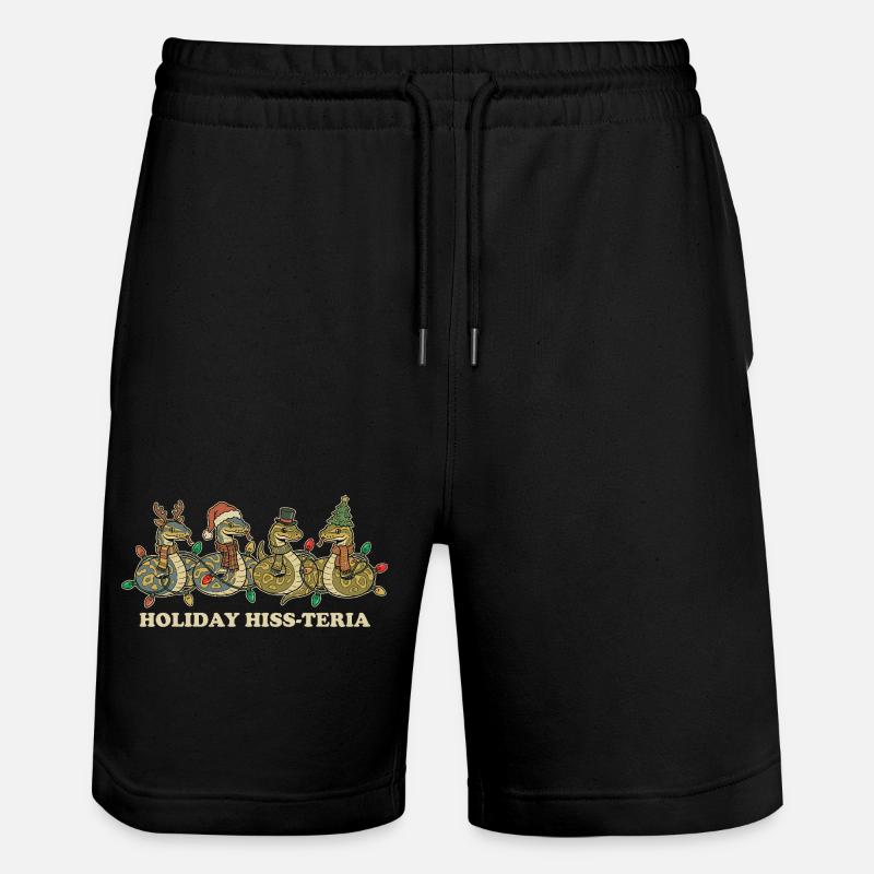 King Python Christmas Lights Gift - Stanley/Stella Trainer Unisex Organic Jogging Shorts - black