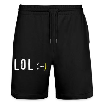 LOL - Stanley/Stella Unisex Bio Joggingshorts Trainer  - Schwarz - Vorne - Nik (191cm) & Marisol (170cm)