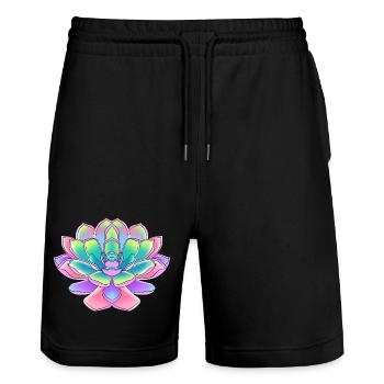 Plant Cactus Cacti - Stanley/Stella Trainer Unisex Organic Jogging Shorts - black - Front - Nik (191cm) & Marisol (170cm)