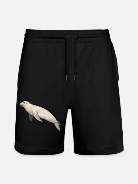 Geometric Seal - Stanley/Stella Trainer Unisex Organic Jogging Shorts - black