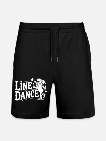 Line Dance Cat Silhouette - Stanley/Stella Trainer Unisex Organic Jogging Shorts - black
