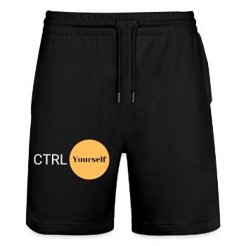 CTRL Vous-même - Short de jogging bio TRAINER Stanley/Stella unisexe - noir - Devant - Nik (191cm) & Marisol (170cm)