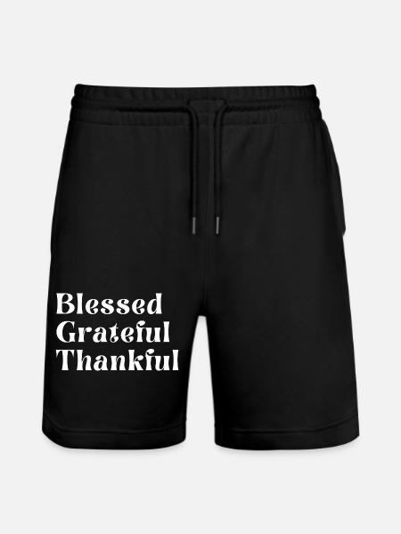 Dankbar, dankbar. - Stanley/Stella Unisex Bio Joggingshorts Trainer  - Schwarz