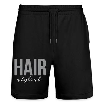 Wedding Hair Stylist – Bridal Hairdresser Beauty - Stanley/Stella Trainer Unisex Organic Jogging Shorts - black - Front - Nik (191cm) & Marisol (170cm)