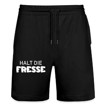 Tais-toi - Diction cool - Short de jogging bio TRAINER Stanley/Stella unisexe - noir - Devant - Nik (191cm) & Marisol (170cm)