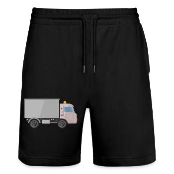 Delivery truck - Stanley/Stella Trainer Unisex Organic Jogging Shorts - black - Front - Nik (191cm) & Marisol (170cm)
