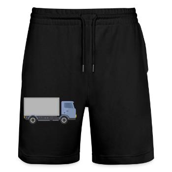 Delivery truck - Stanley/Stella Trainer Unisex Organic Jogging Shorts - black - Front - Nik (191cm) & Marisol (170cm)