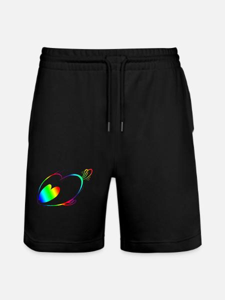 Rainbow Speed Trickster - Stanley/Stella Trainer Unisex Organic Jogging Shorts - black