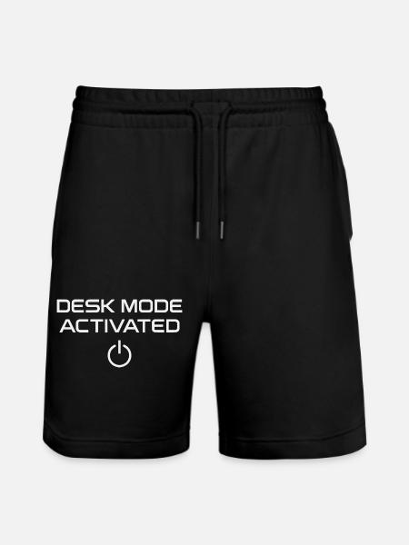 Desk Mode Activates Office Humor - Stanley/Stella Trainer Unisex Organic Jogging Shorts - black