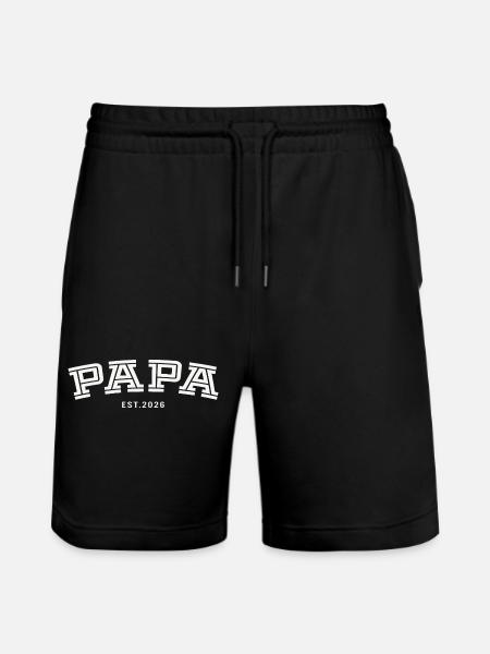 Papa Est. 2026 - Stanley/Stella Trainer Unisex Organic Jogging Shorts - black