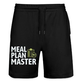Registered Dietitian Expert Mindful Eating  - Stanley/Stella Trainer Unisex Organic Jogging Shorts - black - Front - Nik (191cm) & Marisol (170cm)
